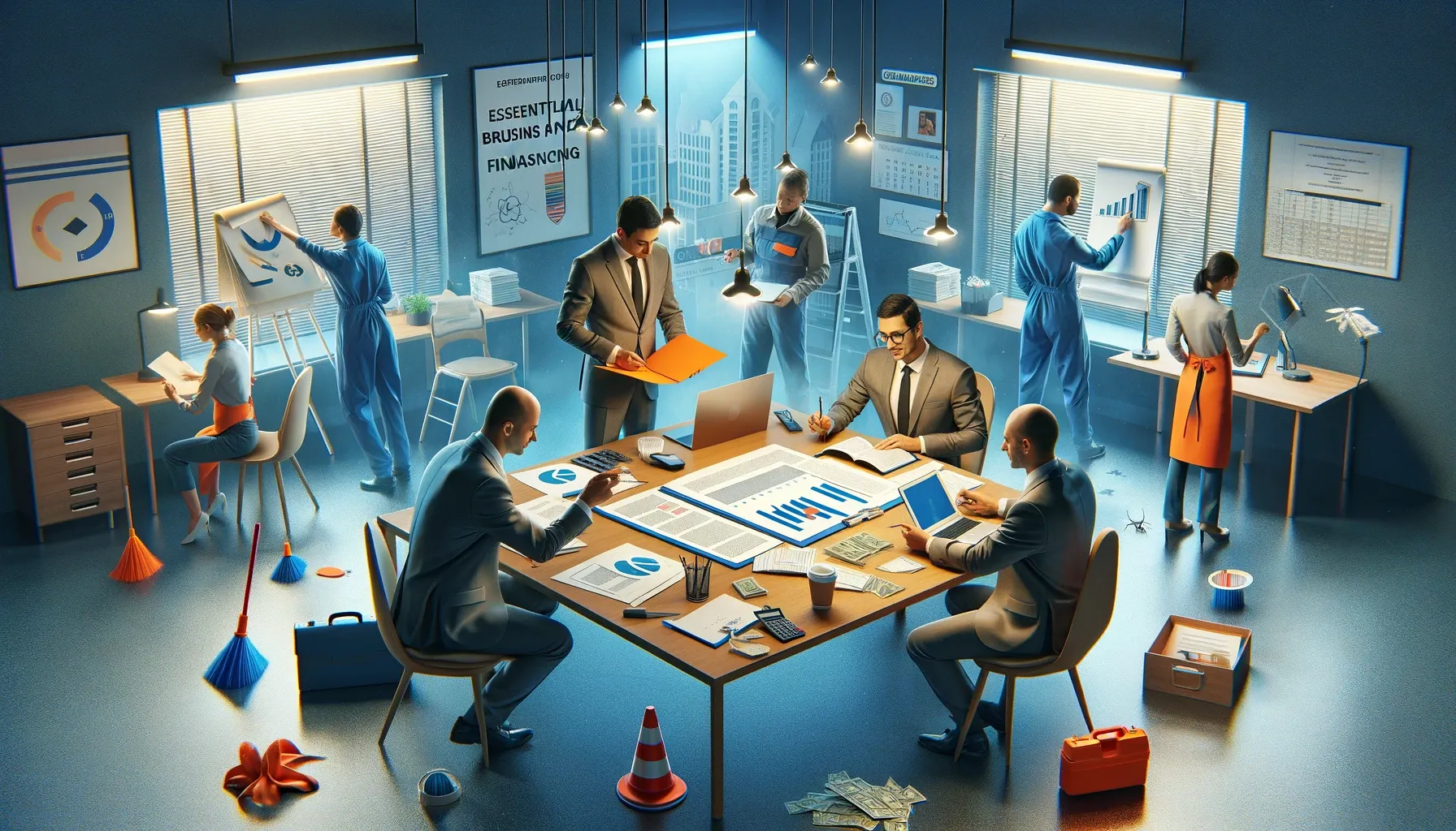  Essential Preparations for Your Cleaning Business like: plan, financing, licenses.