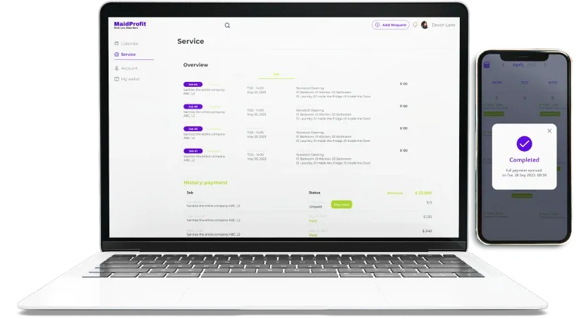 Cleaning  Service App | Payment Secure, Simple and Swift 