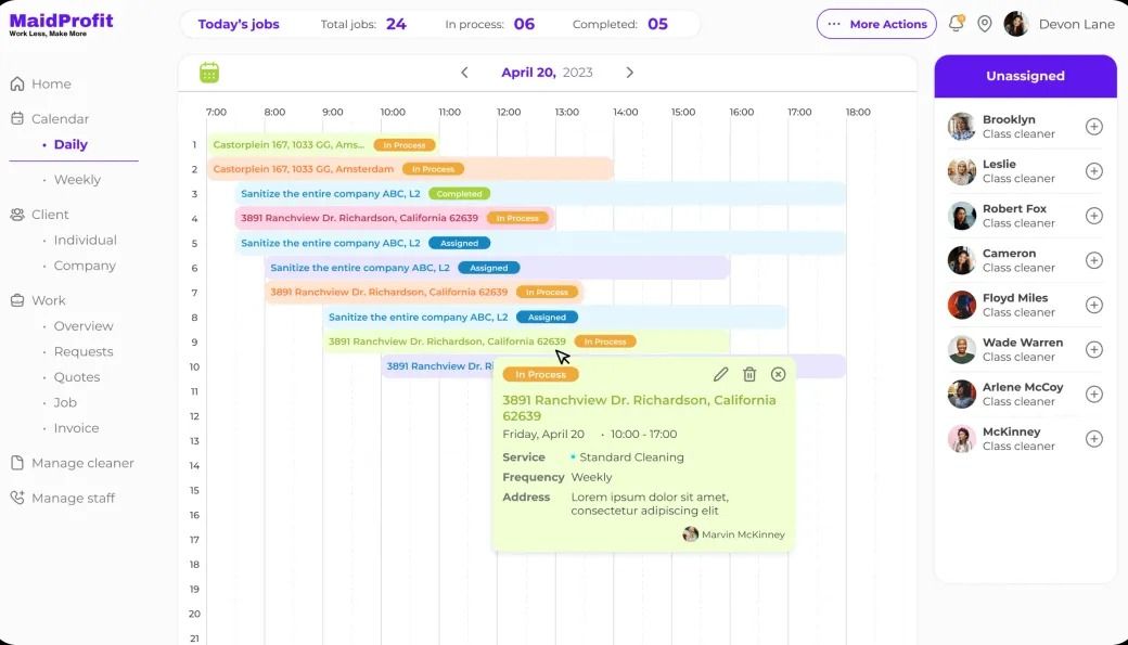 Maidprofit - Take control of your entire cleaning business with a single app